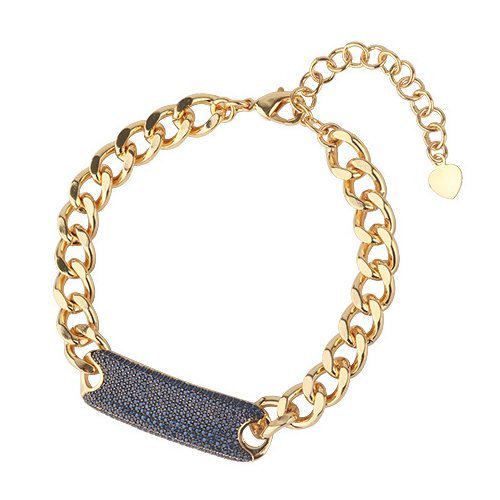 2pcs/lot Fuchsia/Blue CZ Paved Chain Bracelet Women Bracelets Charms Beads Beyond