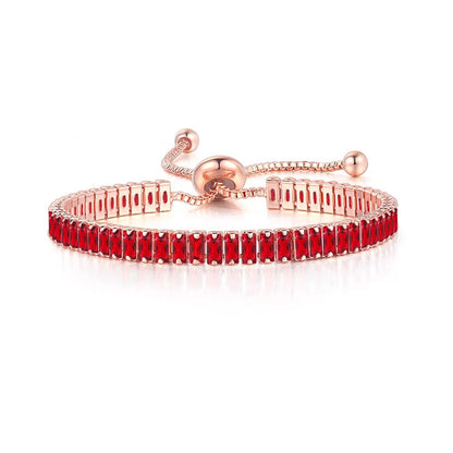 5pcs/lot Gold Plated 2.5*5mm Multicolor CZ Paved Adjustable Bracelet Red on Rose Gold Women Bracelets Charms Beads Beyond