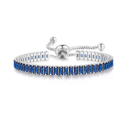 5pcs/lot Gold Plated 2.5*5mm Multicolor CZ Paved Adjustable Bracelet Blue on Silver Women Bracelets Charms Beads Beyond