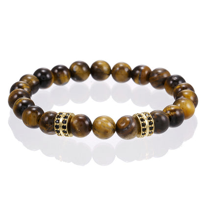 5 sets/lot 8mm Yellow Tiger Eye Stone Beads Bracelets Men Bracelets Charms Beads Beyond