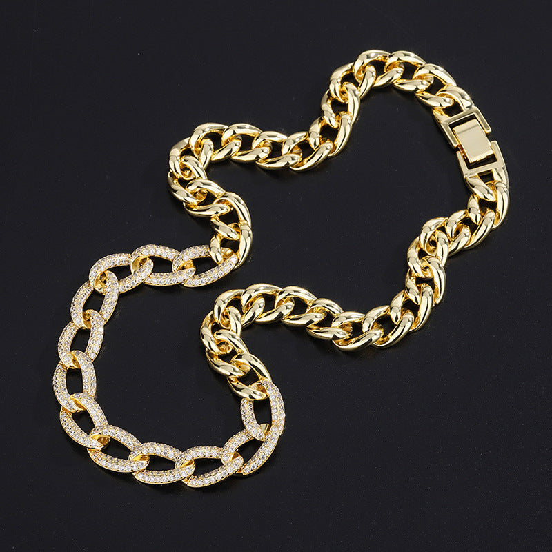 2pcs/lot CZ Paved Chain Necklace + Bracelet Set Gold 2 Necklaces Women Bracelets Charms Beads Beyond