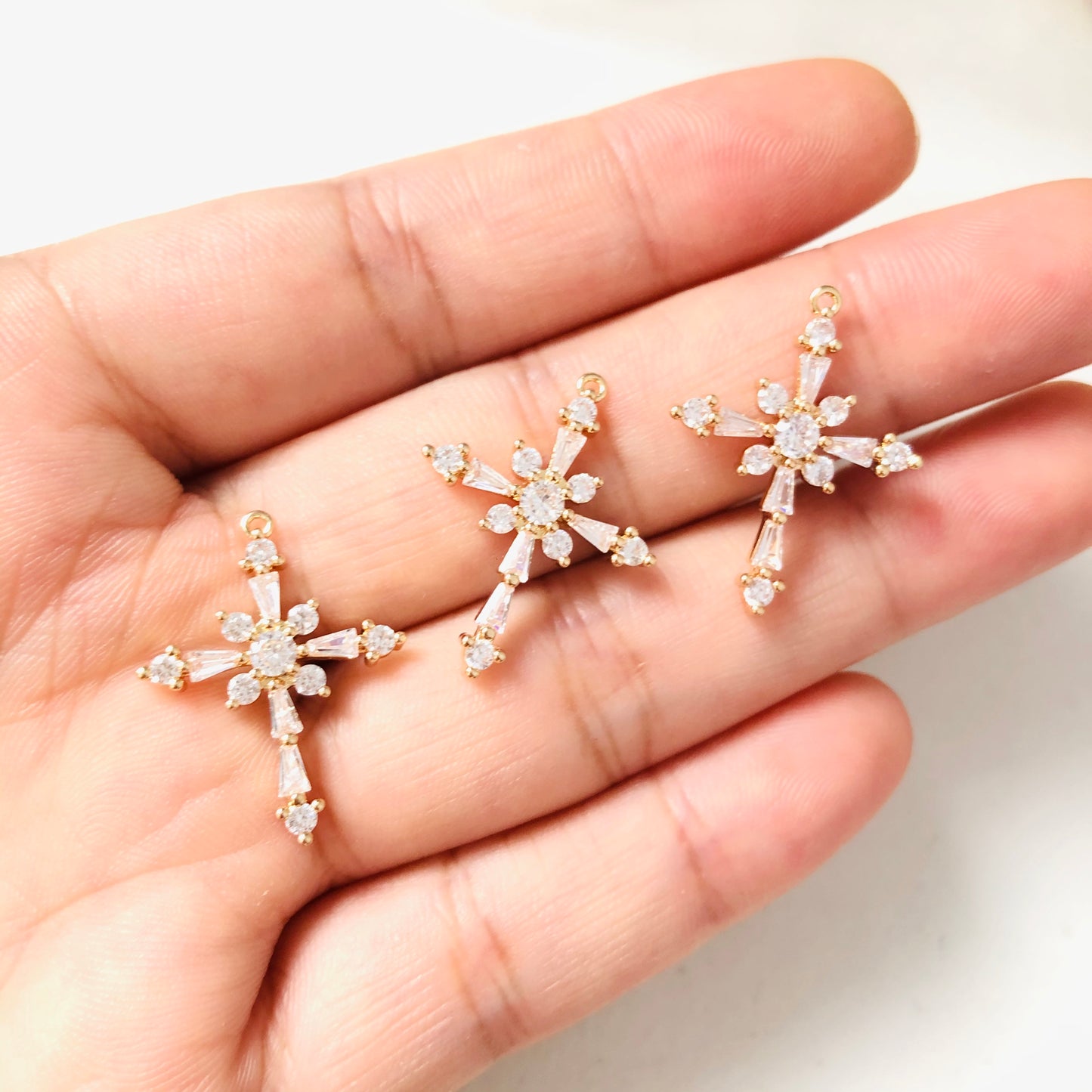 10pcs/lot 22*17.5mm CZ Paved Cross Charms CZ Paved Charms Crosses Charms Beads Beyond