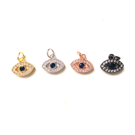 10pcs/lot 11*9mm CZ Paved Evil Eye Charms Mix Color CZ Paved Charms Evil Eyes Small Sizes Charms Beads Beyond