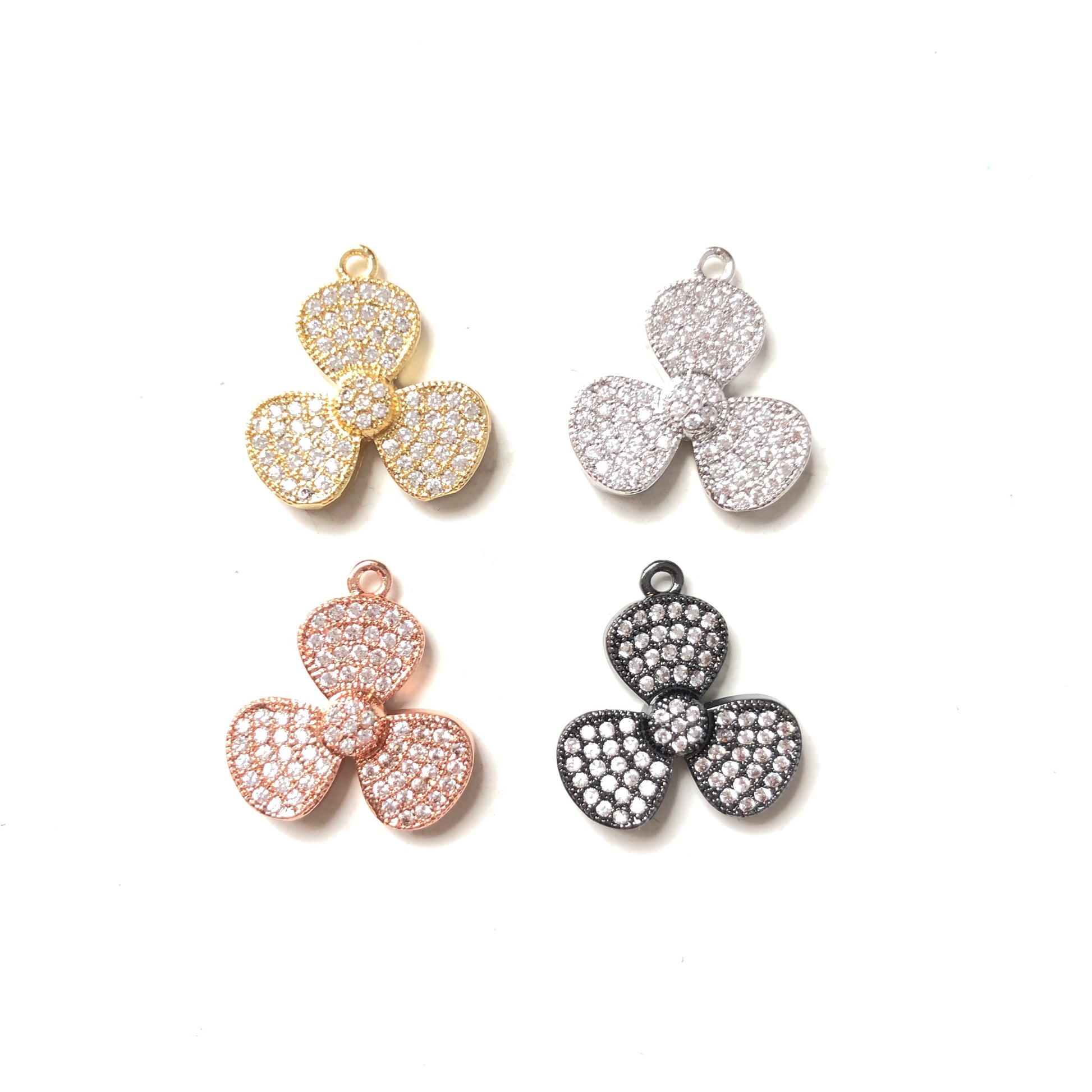 10pcs/lot 18*17mm CZ Paved Flower Charms CZ Paved Charms Flowers On Sale Charms Beads Beyond