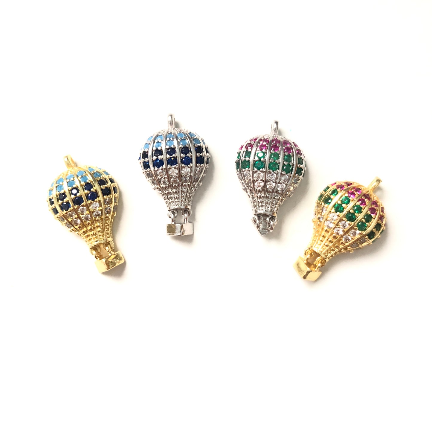 10pcs/lot 23*13mm CZ Paved Hot Air Ballon Charms CZ Paved Charms Colorful Zirconia Charms Beads Beyond