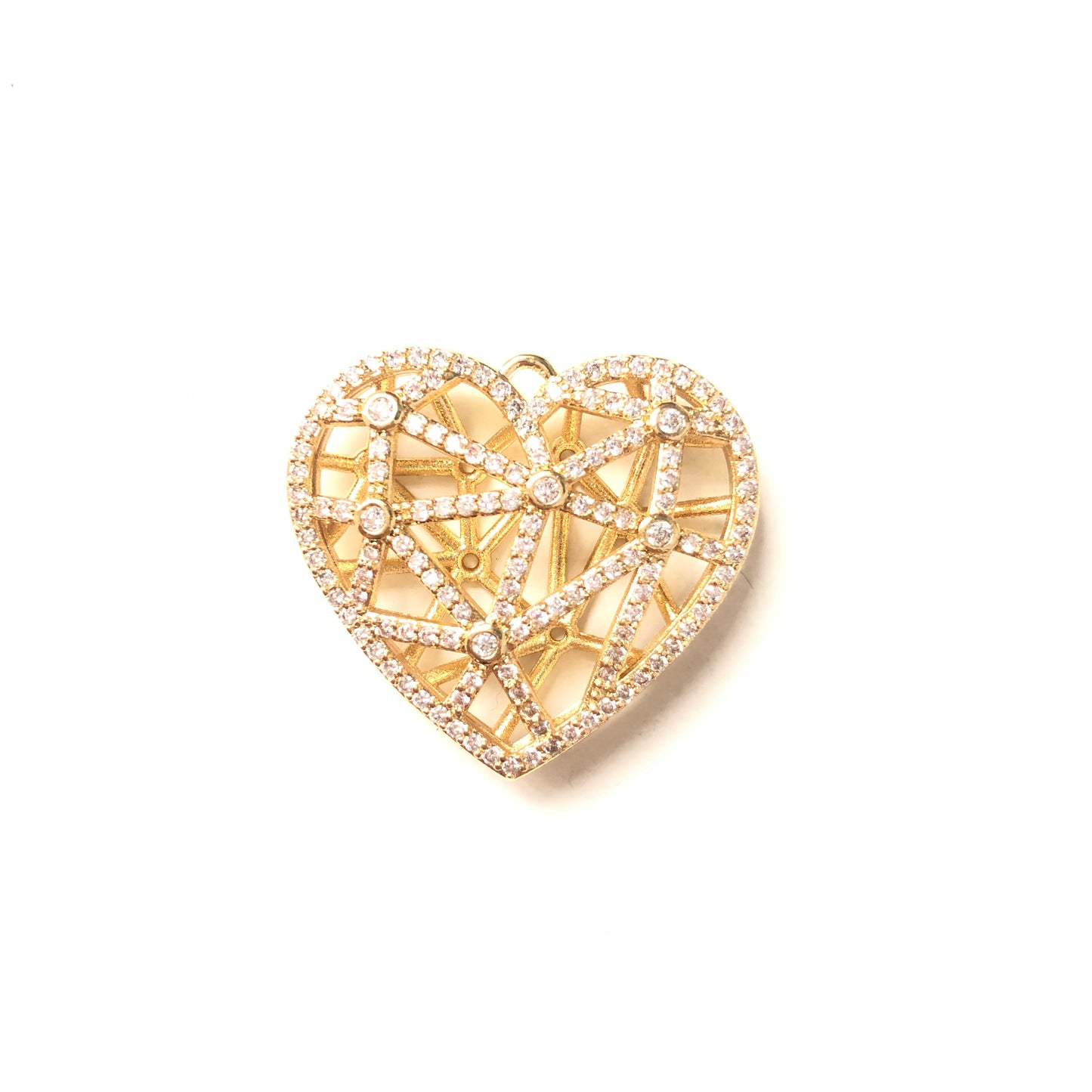 5-10pcs/lot 28.5*26mm CZ Paved Big Size Hollow Heart Charms Gold CZ Paved Charms Hearts Large Sizes Charms Beads Beyond