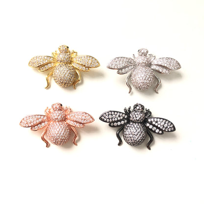 5pcs/lot 35*20mm CZ Paved Queen Bee Charms CZ Paved Charms Large Sizes Charms Beads Beyond