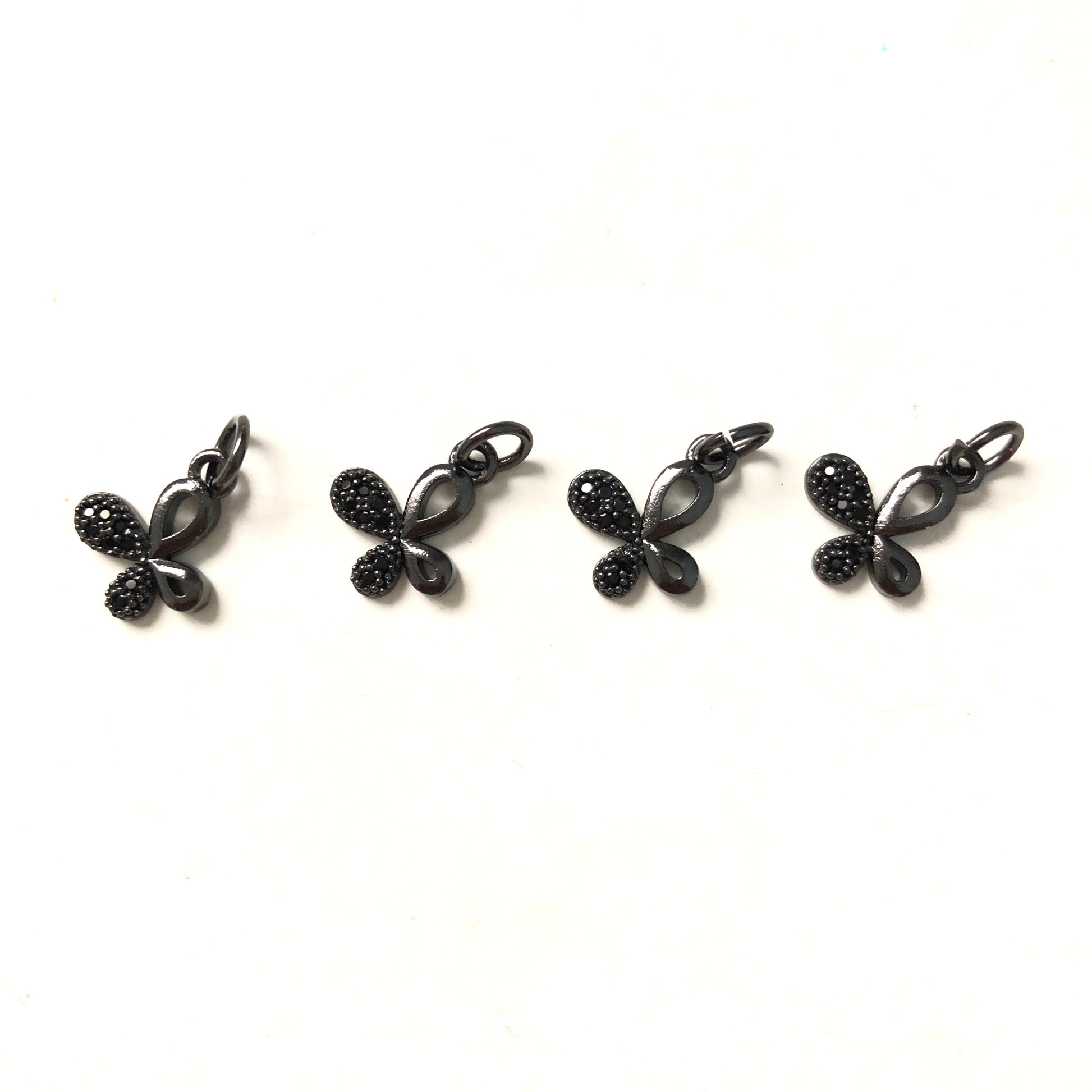 10pcs/lot 10*12.5mm CZ Paved Butterfly Charms Black CZ Paved Charms Butterflies Small Sizes Charms Beads Beyond