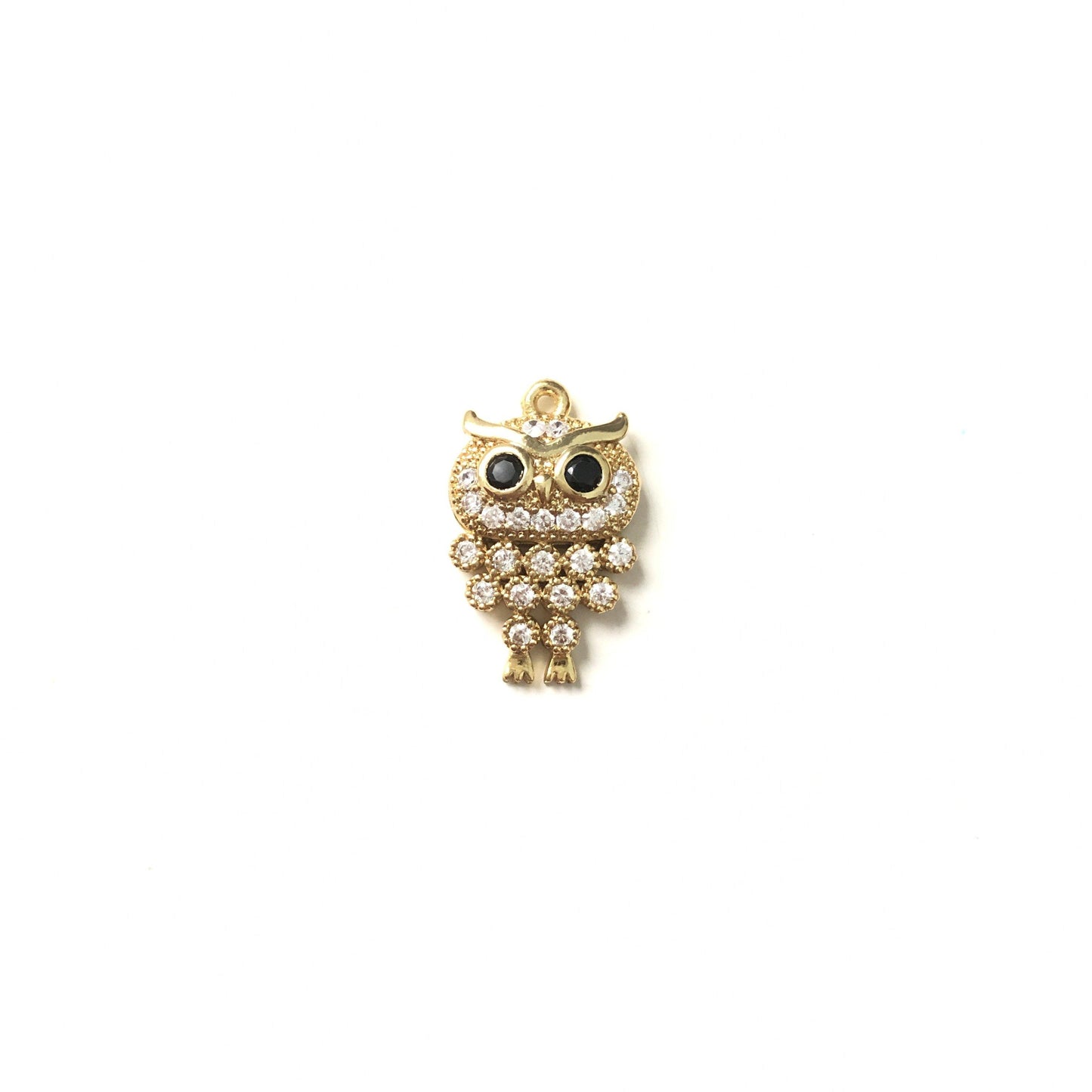 10pcs/lot 19*12mm CZ Paved Owl Charms Gold CZ Paved Charms Animals & Insects Charms Beads Beyond