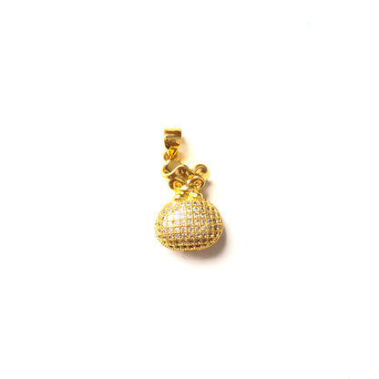 10pcs/lot 17.8*12.6mm CZ Paved Cash Bag Charms Gold CZ Paved Charms Fashion Charms Beads Beyond