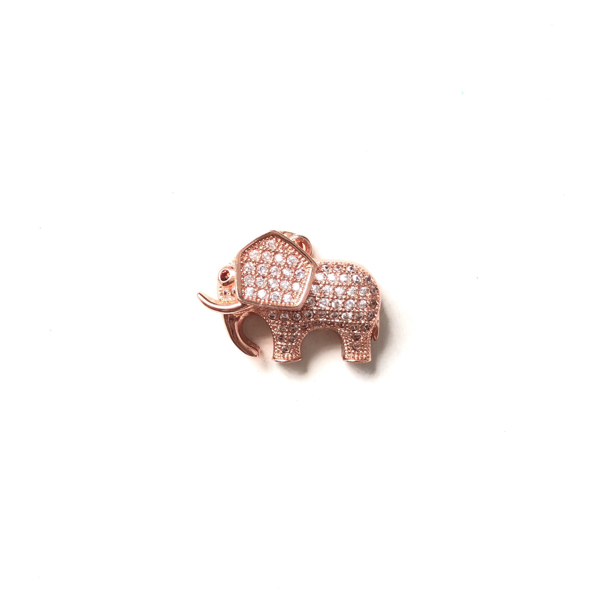 10pcs/lot 22*17mm CZ Paved Elephant Charms Rose Gold CZ Paved Charms Animals & Insects Charms Beads Beyond