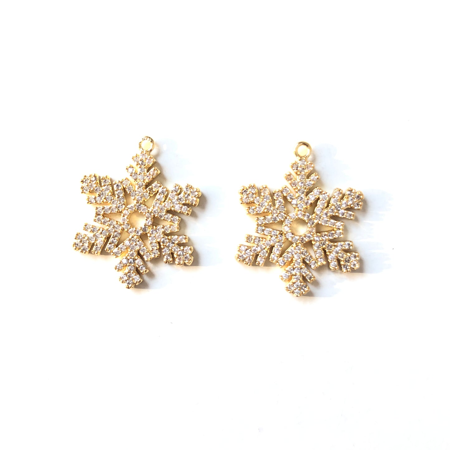10pcs/lot 22*20mm CZ Paved Snowflakes Charms Gold CZ Paved Charms Christmas On Sale Charms Beads Beyond