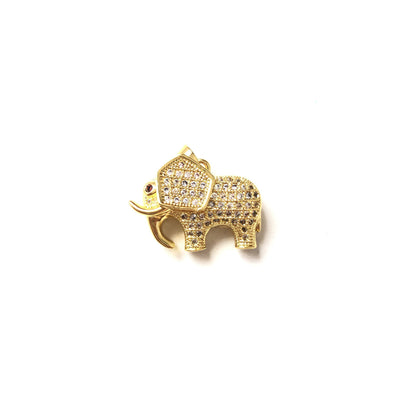 10pcs/lot 22*17mm CZ Paved Elephant Charms Gold CZ Paved Charms Animals & Insects Charms Beads Beyond