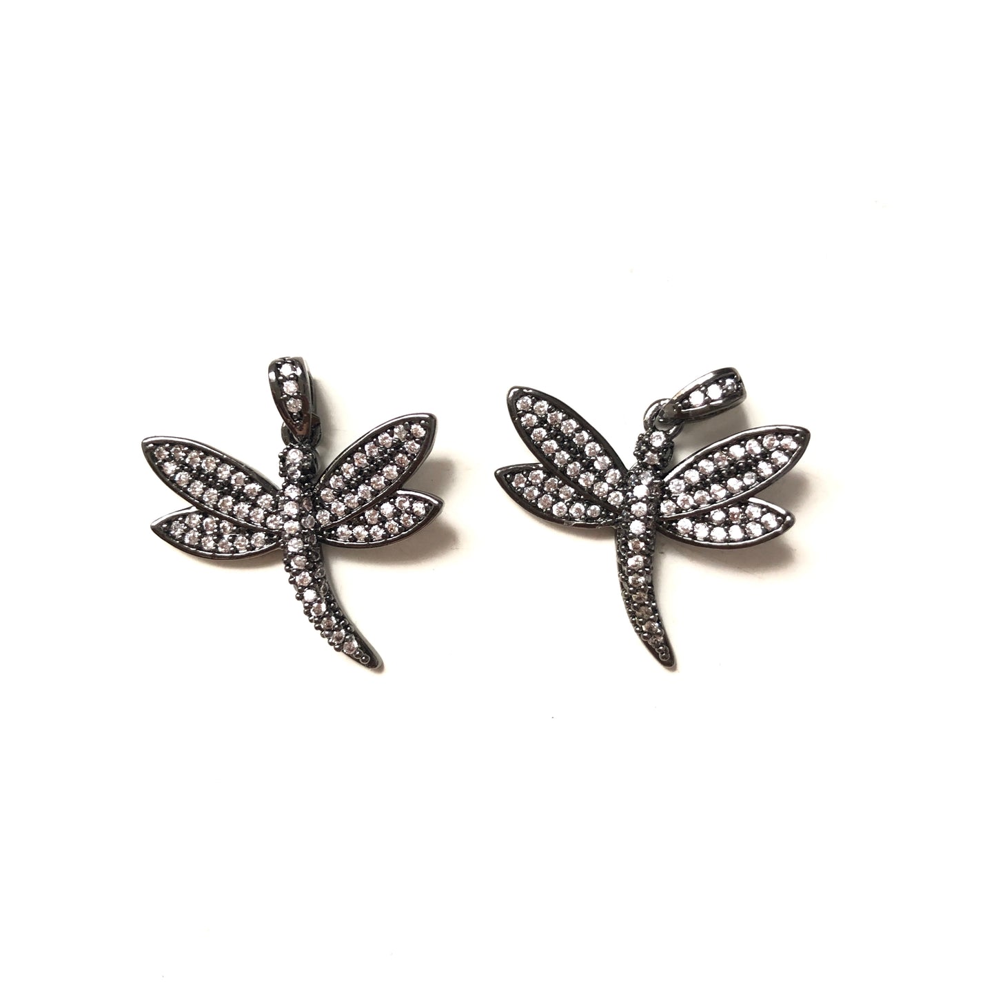 10pcs/lot 23.5*21.5mm CZ Paved Dragonfly Charms Black CZ Paved Charms Animals & Insects Charms Beads Beyond