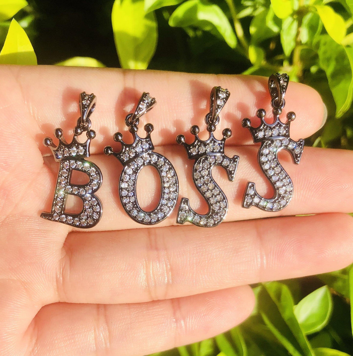 26pcs/lot 20mm CZ Paved Crown Initial Letter Alphabet Charms CZ Paved Charms Initials & Numbers Charms Beads Beyond
