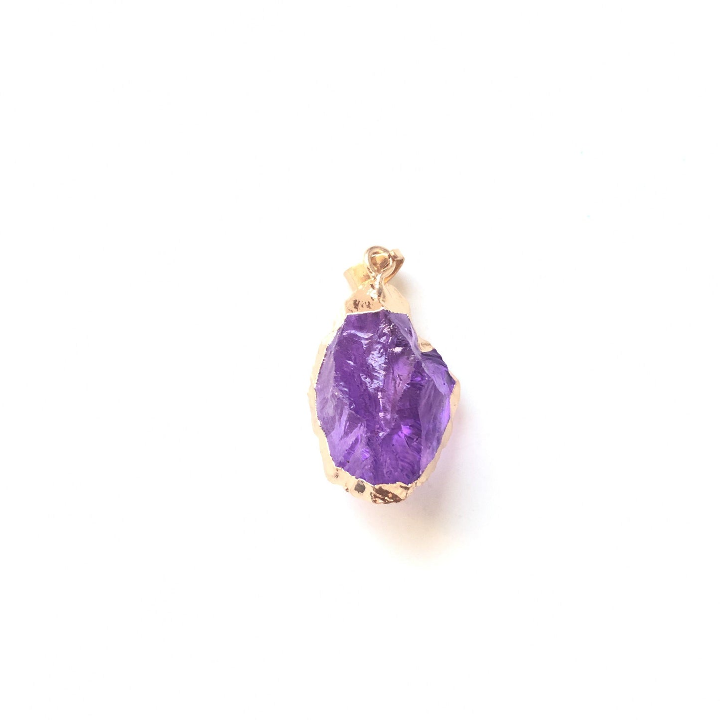 10pcs/lot Gold Plated Natural Quartz Charm Purple Stone Charms Charms Beads Beyond