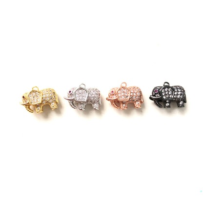 10pcs/lot 15*9mm CZ Paved Elephant Charms CZ Paved Charms Animals & Insects Small Sizes Charms Beads Beyond