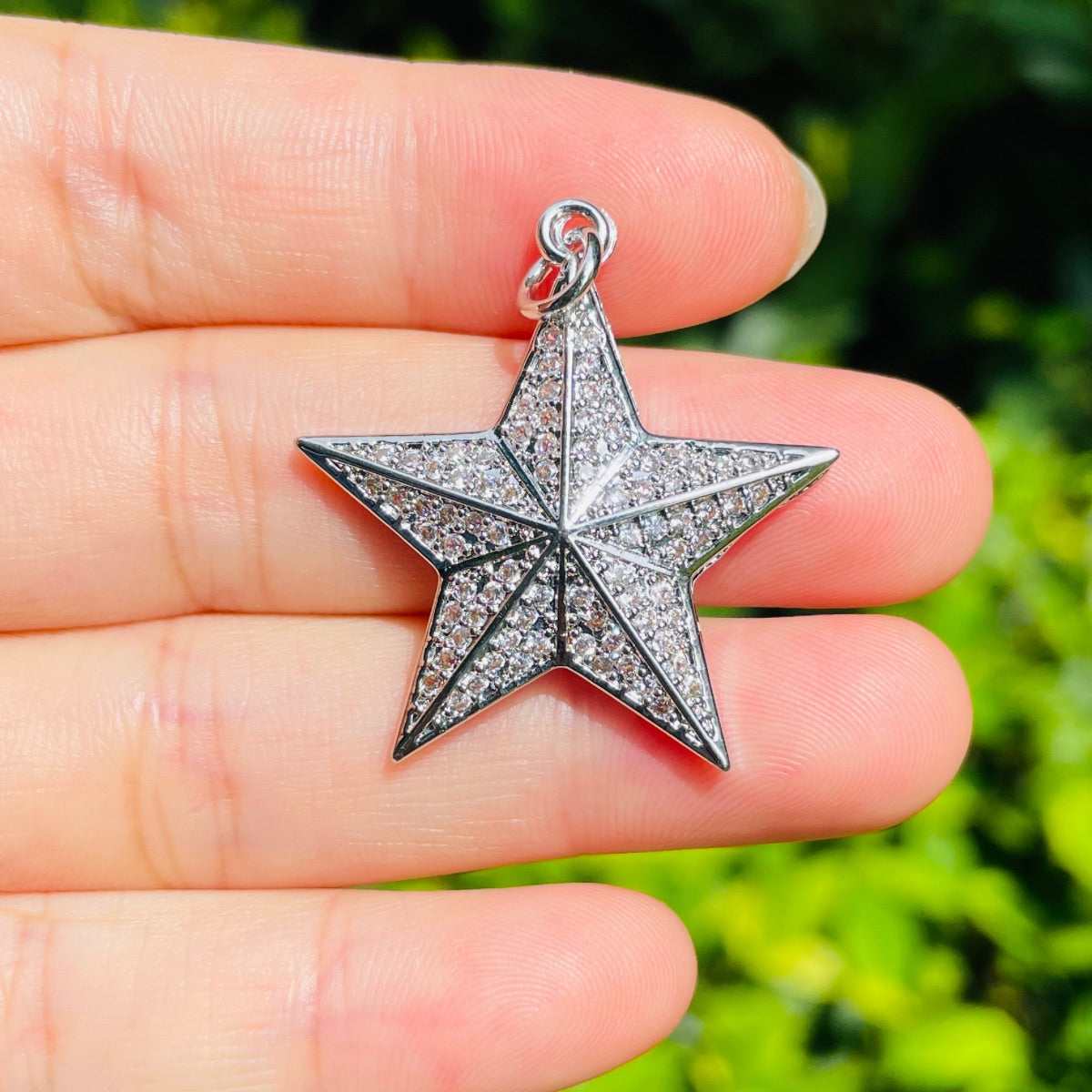 10pcs/lot 31*30mm CZ Paved Big Star Charms CZ Paved Charms New Charms Arrivals Sun Moon Stars Charms Beads Beyond