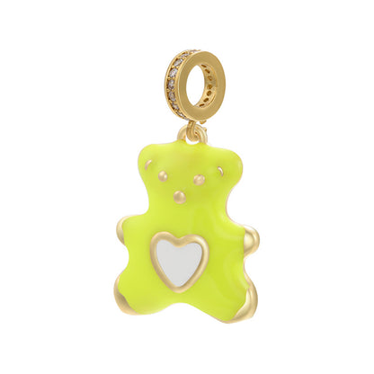 10pcs/lot 30*17mm Colorful Enamel Cute Baby Bear Charm Pendant Yellow Enamel Charms Charms Beads Beyond