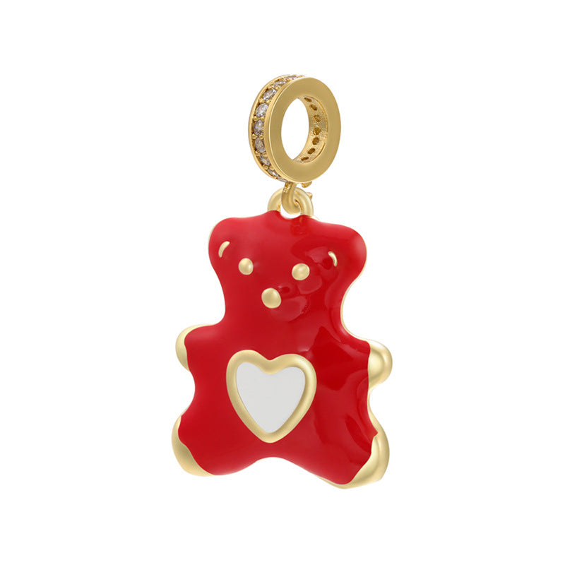 10pcs/lot 30*17mm Colorful Enamel Cute Baby Bear Charm Pendant Red Enamel Charms Charms Beads Beyond