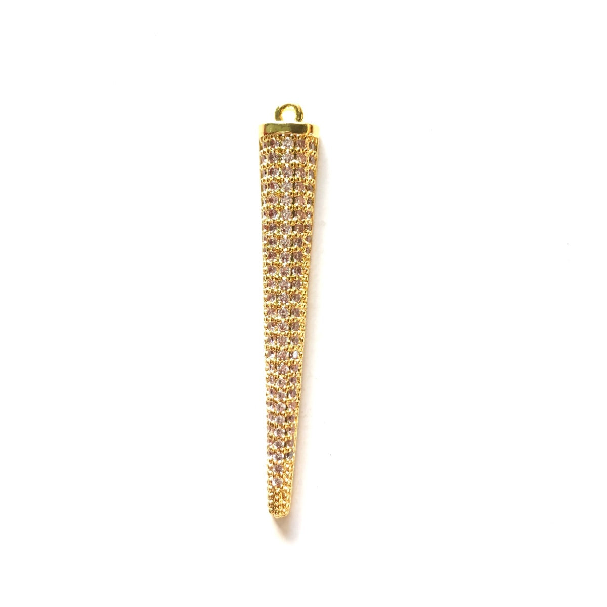 5-10pcs/lot 44*7mm CZ Pave Long Bar Charm Pendants Gold CZ Paved Charms Geometrics Charms Beads Beyond