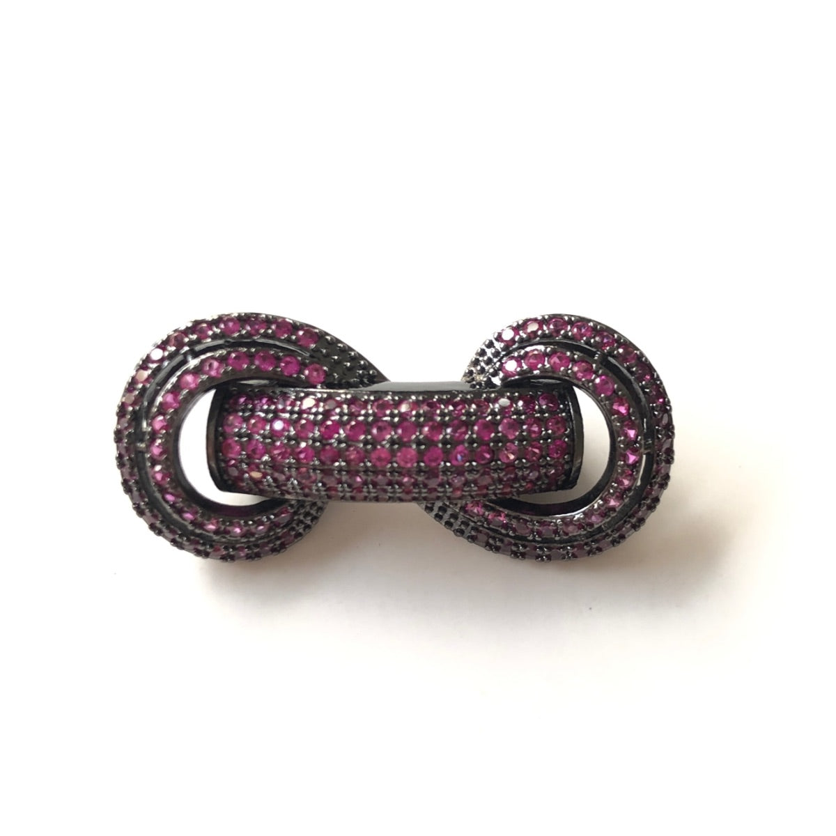 5pcs/lot 31*14.5*8mm Fuchsia CZ Paved Tube Bar Spacers Black CZ Paved Spacers Colorful Zirconia New Spacers Arrivals Tube Bar Centerpieces Charms Beads Beyond