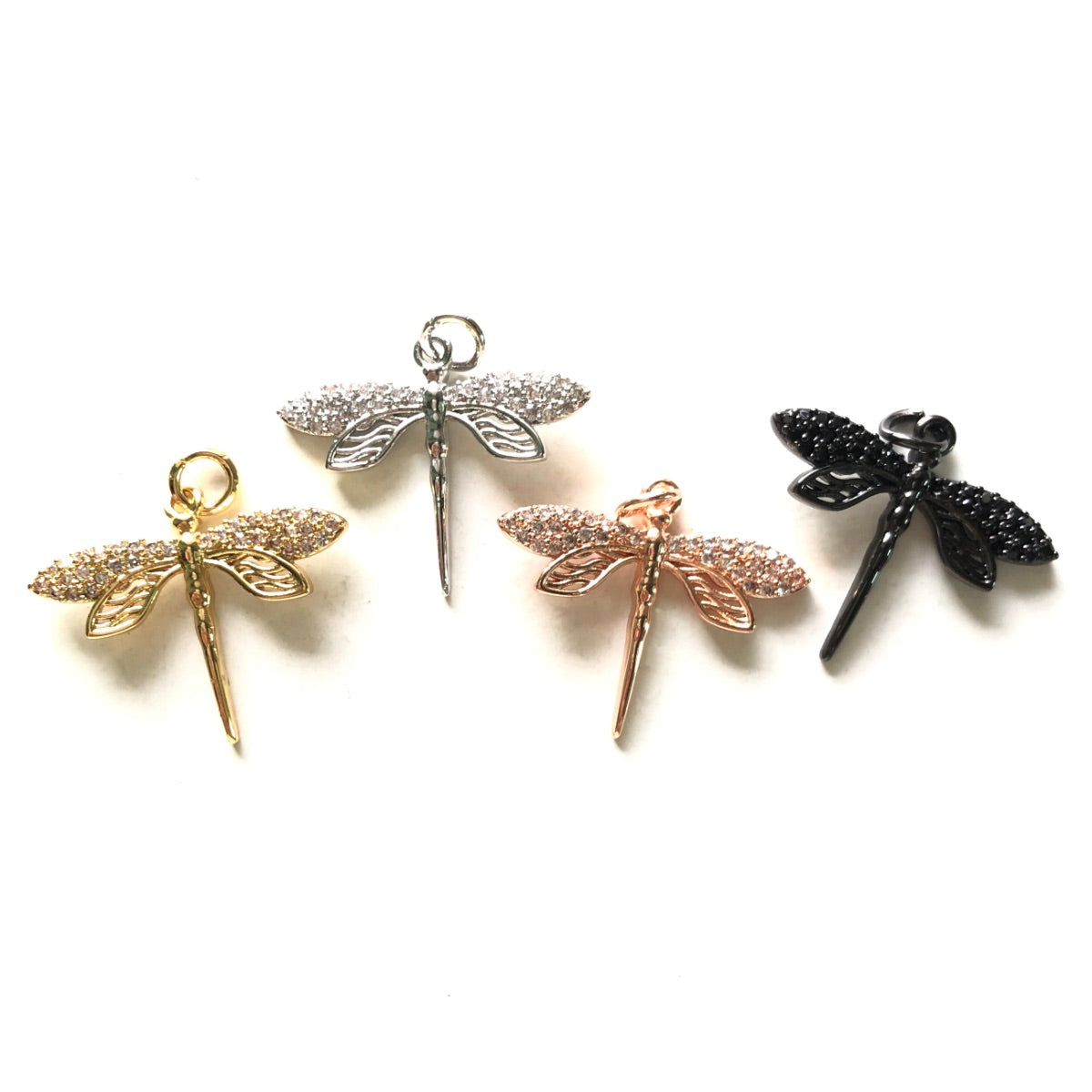 10pcs/lot 27.3*23.3mm CZ Paved Dragonfly Charms CZ Paved Charms Animals & Insects Charms Beads Beyond