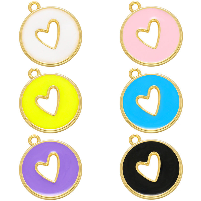 10pcs/lot 20.5*18mm Gold Plated Colorful Enamel Hollow Heart Charm Mix Colors Enamel Charms Charms Beads Beyond