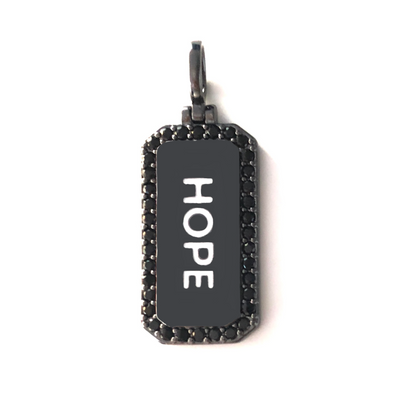 10pcs/lot 38*15mm CZ Paved Hope Word Tags Charms Pendants Black on Black CZ Paved Charms Christian Quotes New Charms Arrivals Word Tags Charms Beads Beyond
