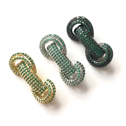 5pcs/lot 31*14.5*8mm Green CZ Paved Tube Bar Spacers CZ Paved Spacers Colorful Zirconia New Spacers Arrivals Tube Bar Centerpieces Charms Beads Beyond