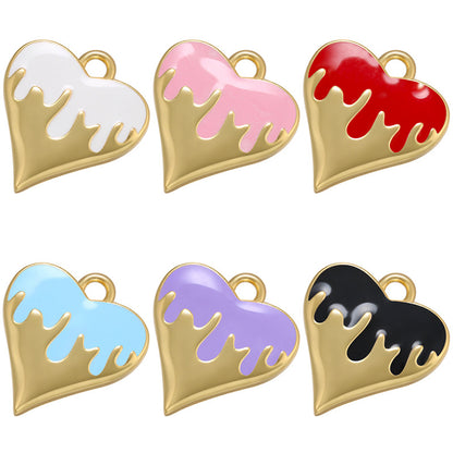 20pcs/lot 16*14.5mm Colorful Gold Plated Enamel Heart Charm Mix Colors Enamel Charms Charms Beads Beyond