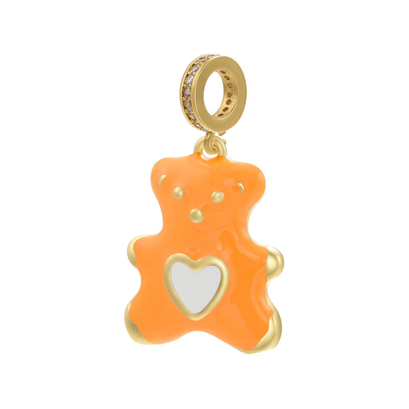 10pcs/lot 30*17mm Colorful Enamel Cute Baby Bear Charm Pendant Orange Enamel Charms Charms Beads Beyond