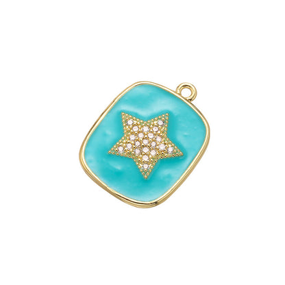 10pcs/lot 21*16mm Enamel Star Charm for Bracelet & Necklace Making Light Blue Enamel Charms Charms Beads Beyond