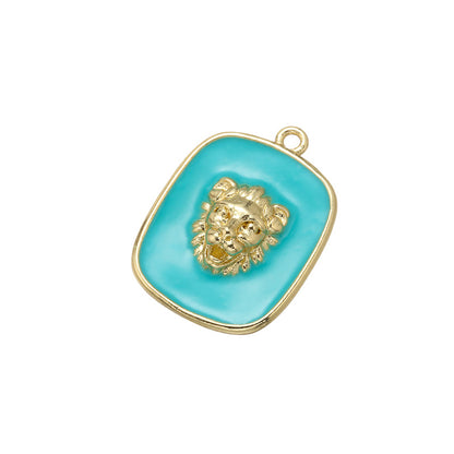 10pcs/lot 21*16mm Enamel Lion Charm for Bracelet & Necklace Making Light Blue Enamel Charms Charms Beads Beyond