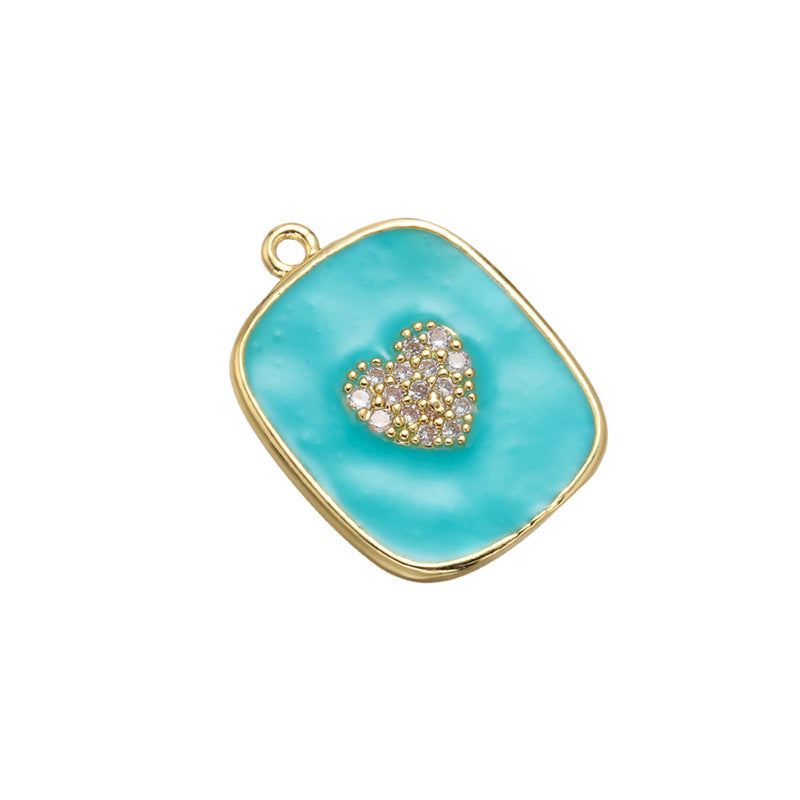 10pcs/lot 21*16mm Enamel Heart Charm for Bracelet & Necklace Making Light Blue Enamel Charms Charms Beads Beyond
