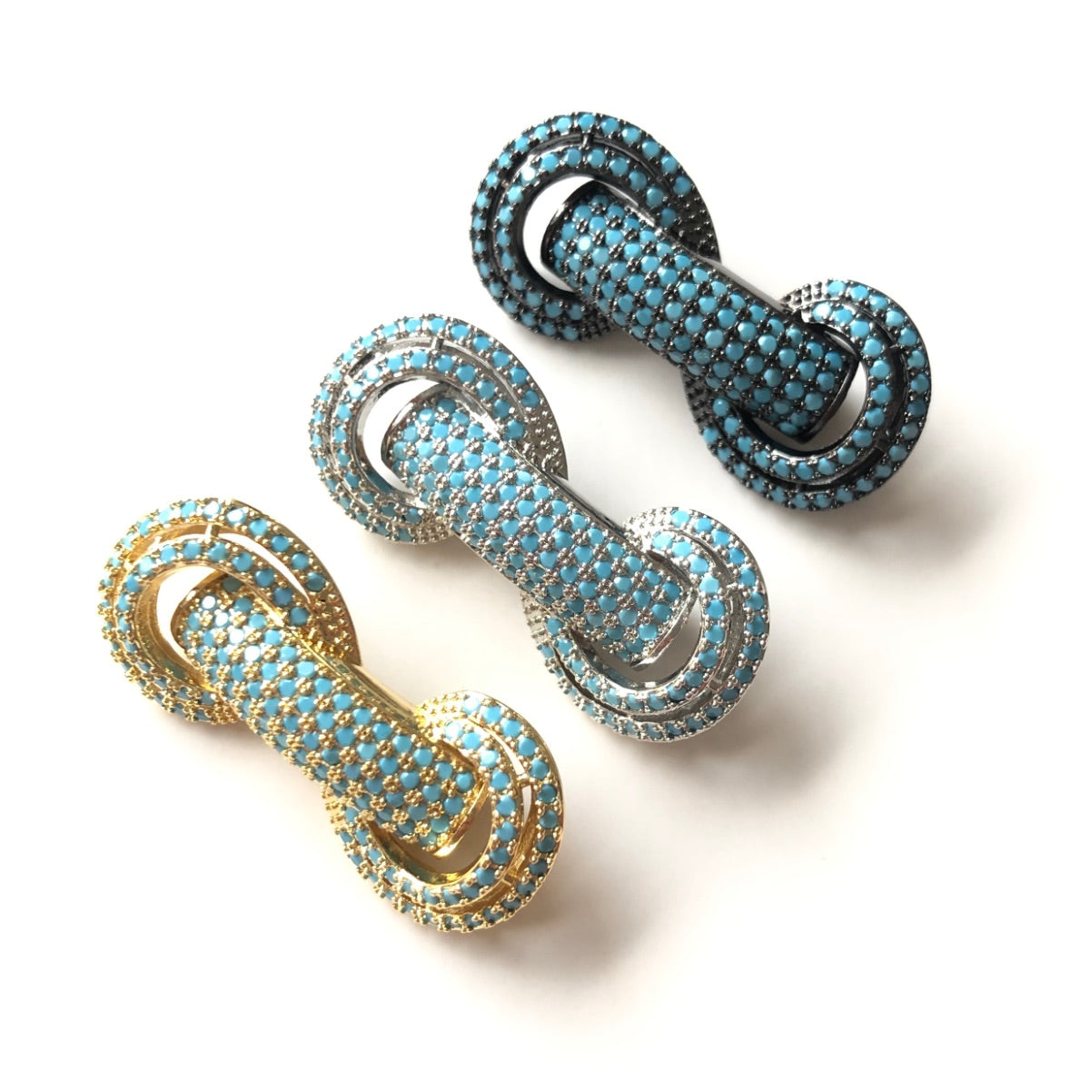 5pcs/lot 31*14.5*8mm Turquoise CZ Paved Tube Bar Spacers CZ Paved Spacers Colorful Zirconia New Spacers Arrivals Tube Bar Centerpieces Charms Beads Beyond