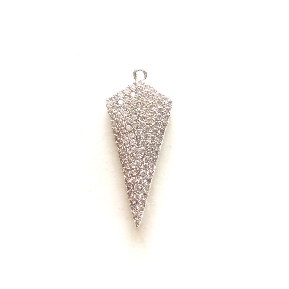 5-10pcs/lot 31*13mm CZ Pave Arrow Charm Pendants Silver CZ Paved Charms Geometrics Charms Beads Beyond