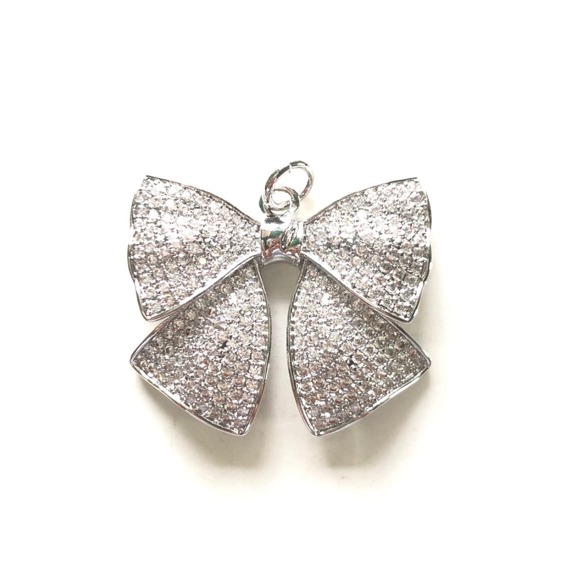 5-10pcs/lot 29.5*25mm CZ Paved Big Bow Tie Charms CZ Paved Charms Bow Ties Large Sizes New Charms Arrivals Charms Beads Beyond