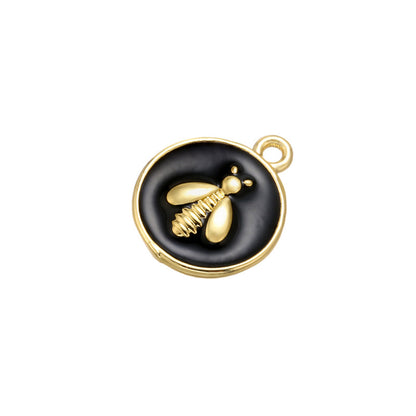 10pcs/lot 16*13mm Enamel Bee Charm for Bracelet & Necklace Making Black Enamel Charms Charms Beads Beyond