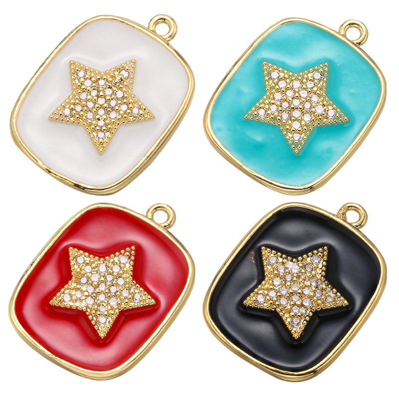 10pcs/lot 21*16mm Enamel Star Charm for Bracelet & Necklace Making Mix Colors Enamel Charms Charms Beads Beyond