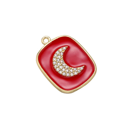 10pcs/lot 21*16mm Enamel Moon Charm for Bracelet & Necklace Making Red Enamel Charms Charms Beads Beyond