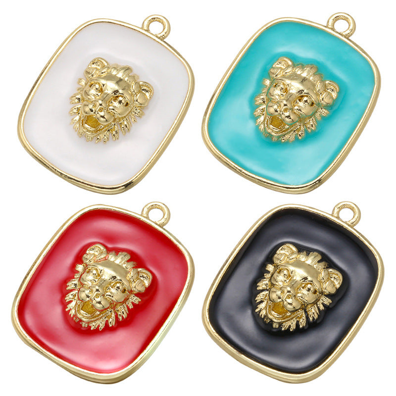 10pcs/lot 21*16mm Enamel Lion Charm for Bracelet & Necklace Making Mix Colors Enamel Charms Charms Beads Beyond