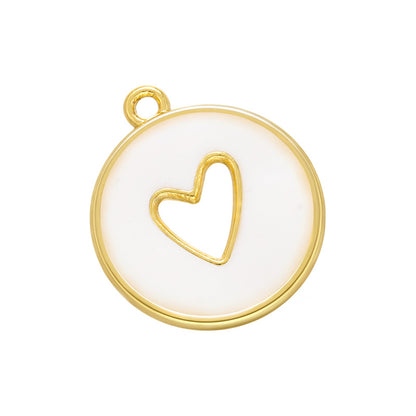 10pcs/lot 20.5*18mm Gold Plated Colorful Enamel Hollow Heart Charm White Enamel Charms Charms Beads Beyond