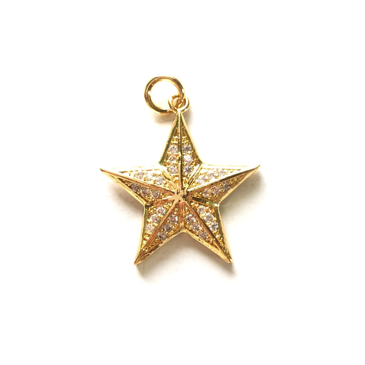 10pcs/lot 25*23mm CZ Paved Star Charms Gold CZ Paved Charms New Charms Arrivals Sun Moon Stars Charms Beads Beyond