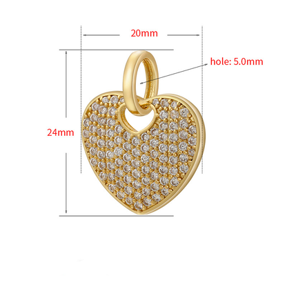 10pcs/lot Gold Silver Plated CZ Paved Heart Charm Pendants CZ Paved Charms Hearts New Charms Arrivals Charms Beads Beyond