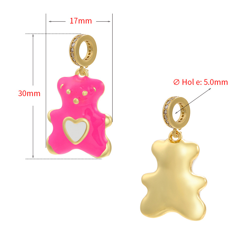 10pcs/lot 30*17mm Colorful Enamel Cute Baby Bear Charm Pendant Enamel Charms Charms Beads Beyond