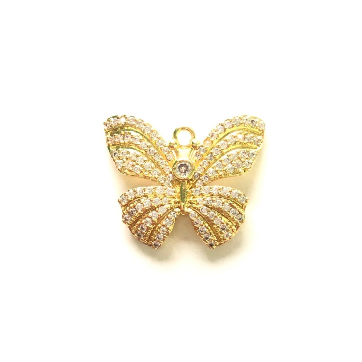 10pcs/lot 24.8*20.4mm CZ Paved Butterfly Charms Gold CZ Paved Charms Butterflies Charms Beads Beyond