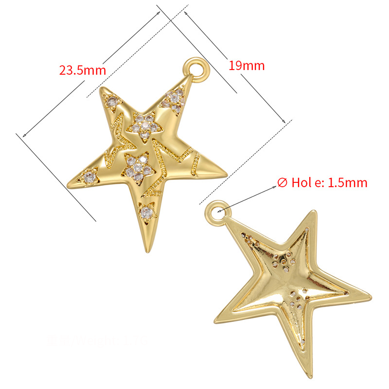 10pcs/lot Gold Silver Plated CZ Paved Star Charms CZ Paved Charms Sun Moon Stars Charms Beads Beyond