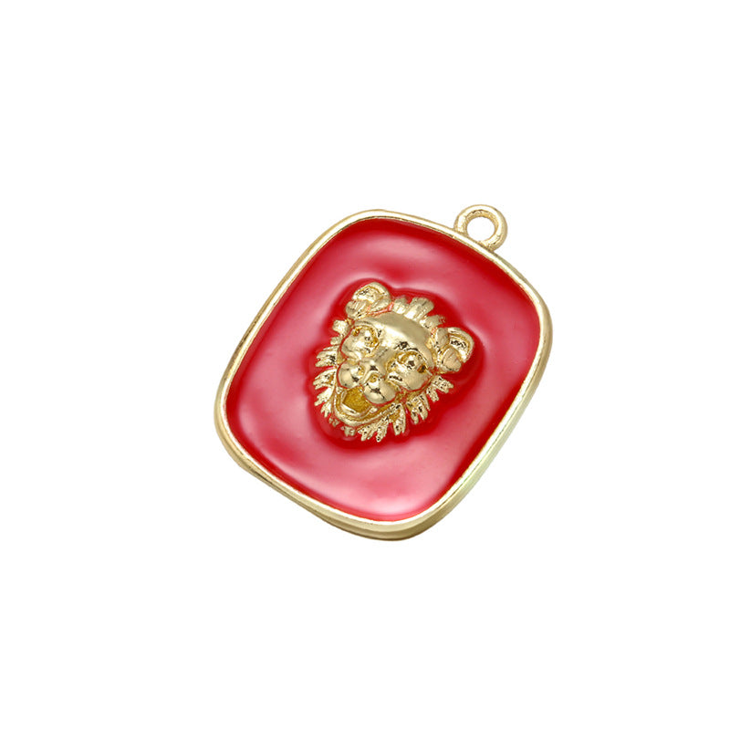 10pcs/lot 21*16mm Enamel Lion Charm for Bracelet & Necklace Making Red Enamel Charms Charms Beads Beyond