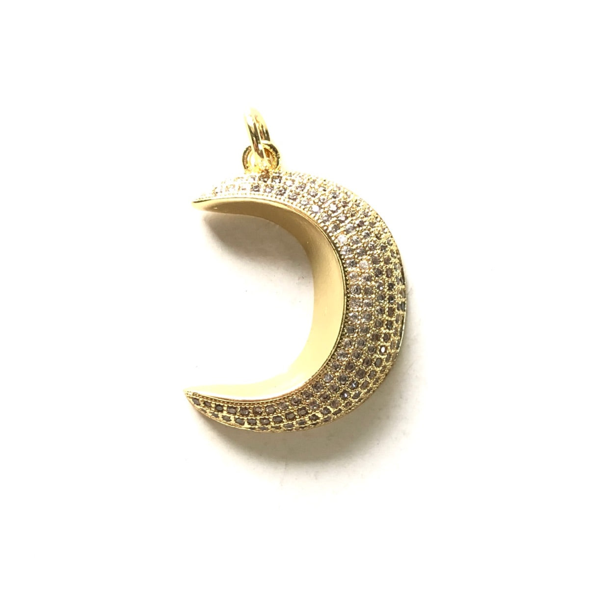 10pcs/lot 28*20.5mm CZ Paved New Moon Crescent Charms Gold CZ Paved Charms Sun Moon Stars Charms Beads Beyond